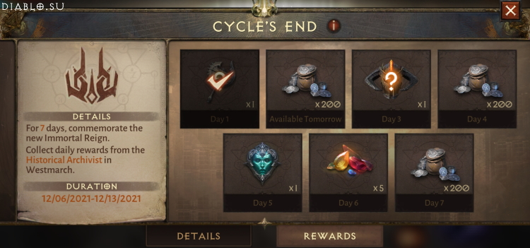 End Cycle Daily Rewards