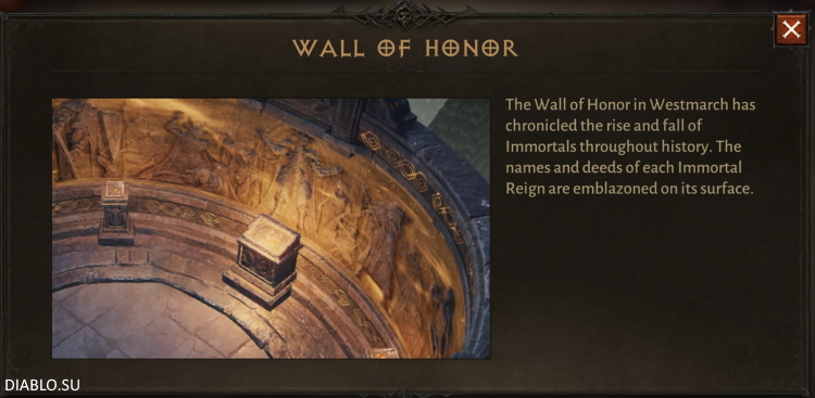 Faction Immortals: Wall of Honor