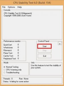 CPU-Stabilitätstest