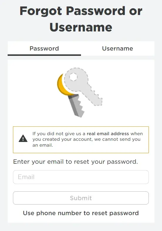 Passwort oder Spitzname Hilfe