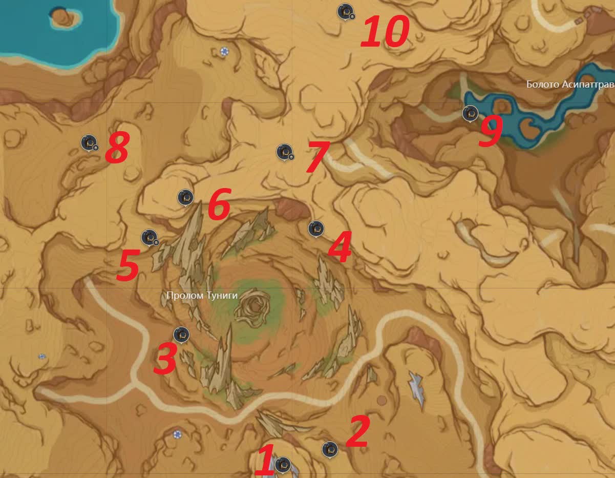 Finde den Fravashi-Baum in Genshin Impact - alle Bäume auf der Karte