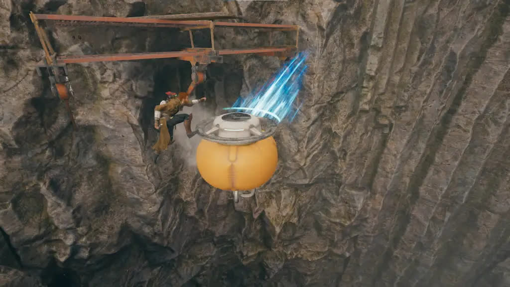 Wie man in Star Wars Jedi: Survivor gelbe Kugeln mit einem Kabel fängt