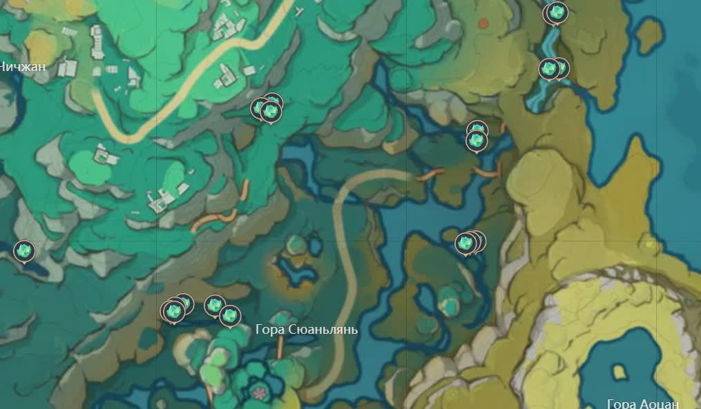 Wo man in Genshin Impact 4.4 reine Wasserjade findet - alle Jade auf der Karte