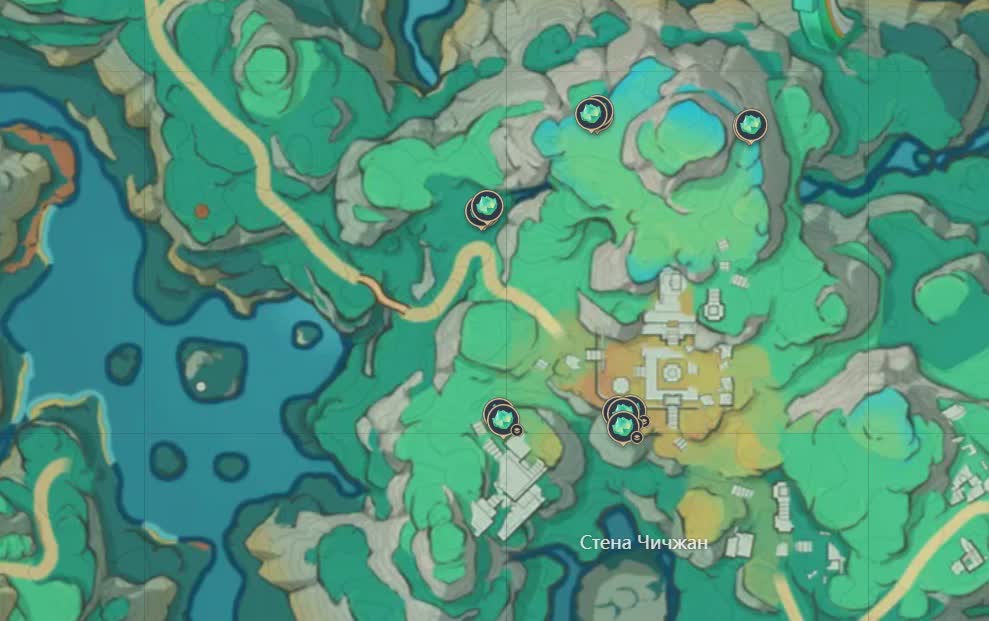 Wo man in Genshin Impact 4.4 reine Wasser-Jade findet - alle Jade auf der Karte
