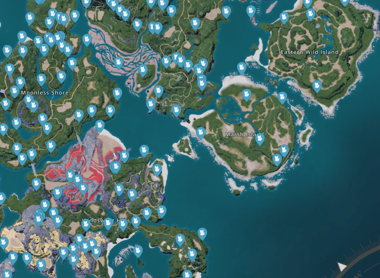 Wo Sie alle Leafmunk Pals Statuen in Palworld finden - genaue Standorte auf der Karte