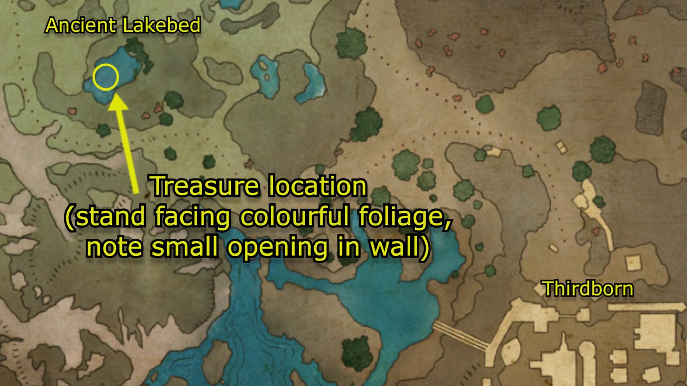 The exact location of the Robe of the Arcane Cheater treasure in Avowed.