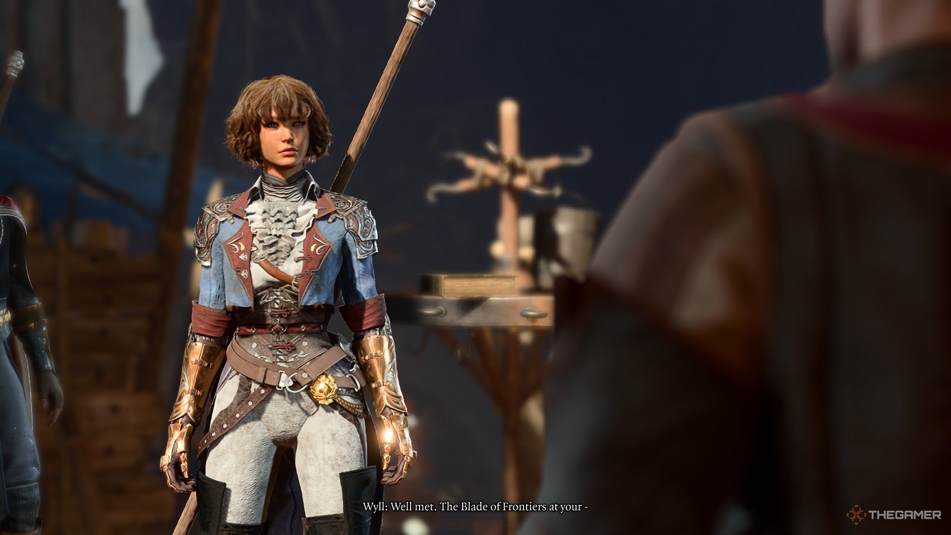 Bladesinging Wizard meets Wyll for the first time in Baldur's Gate 3.