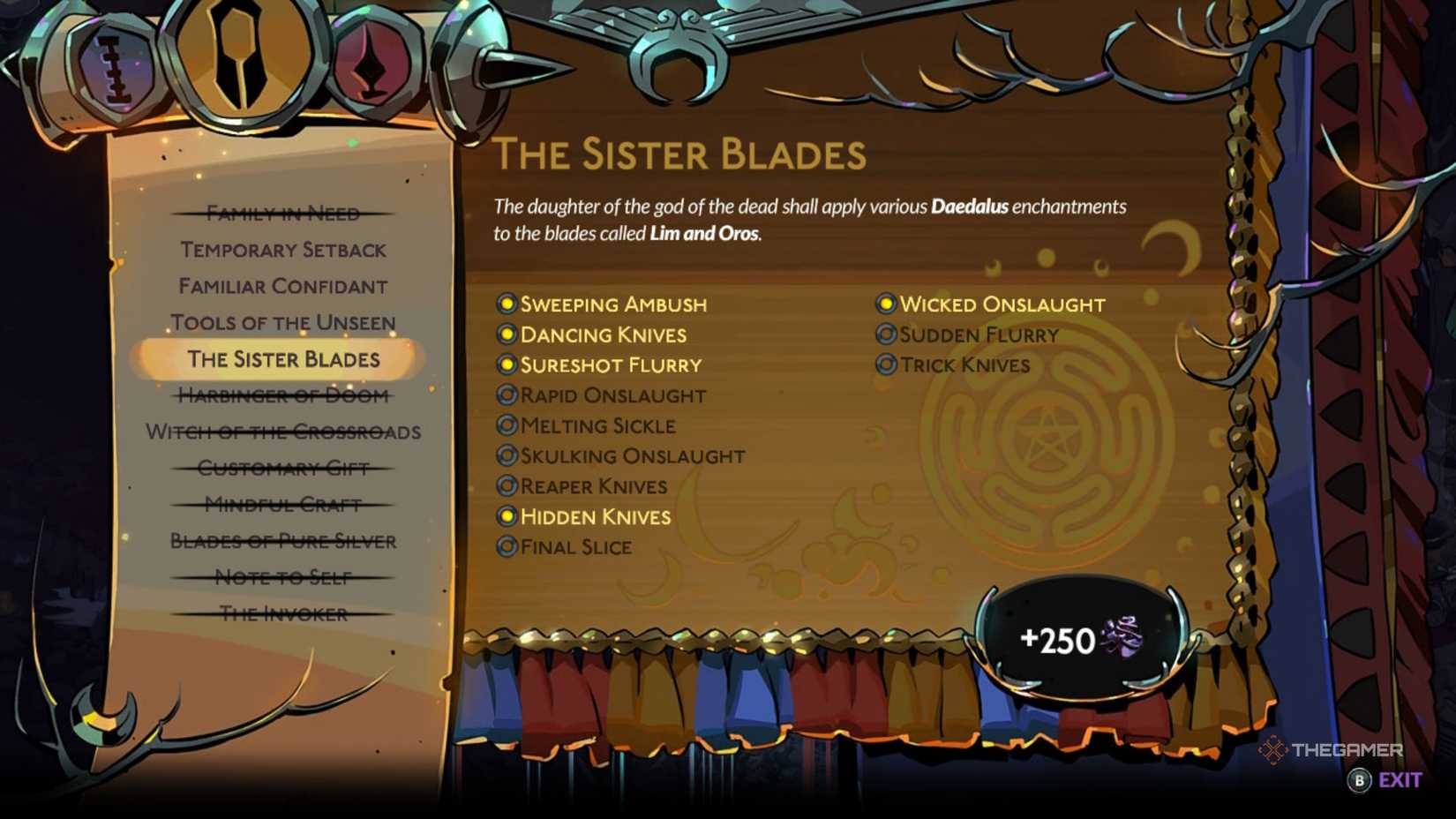 Hades 2 1.0 Fated List.