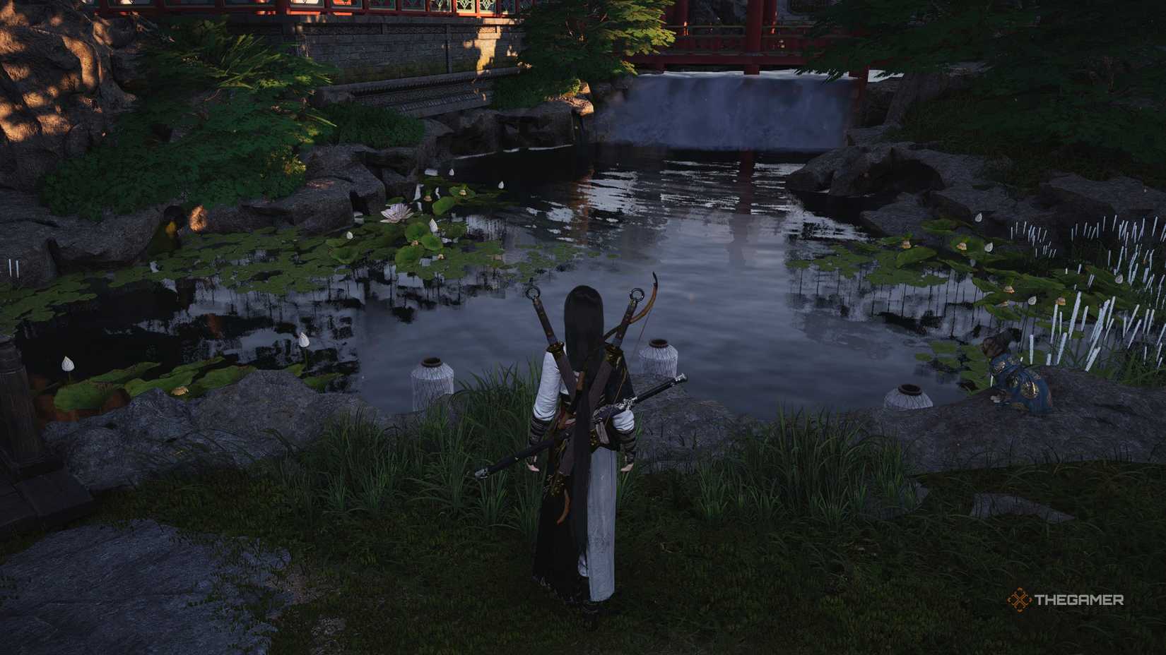 River Lanterns Meow Meow puzzle in Where Winds Meet.
