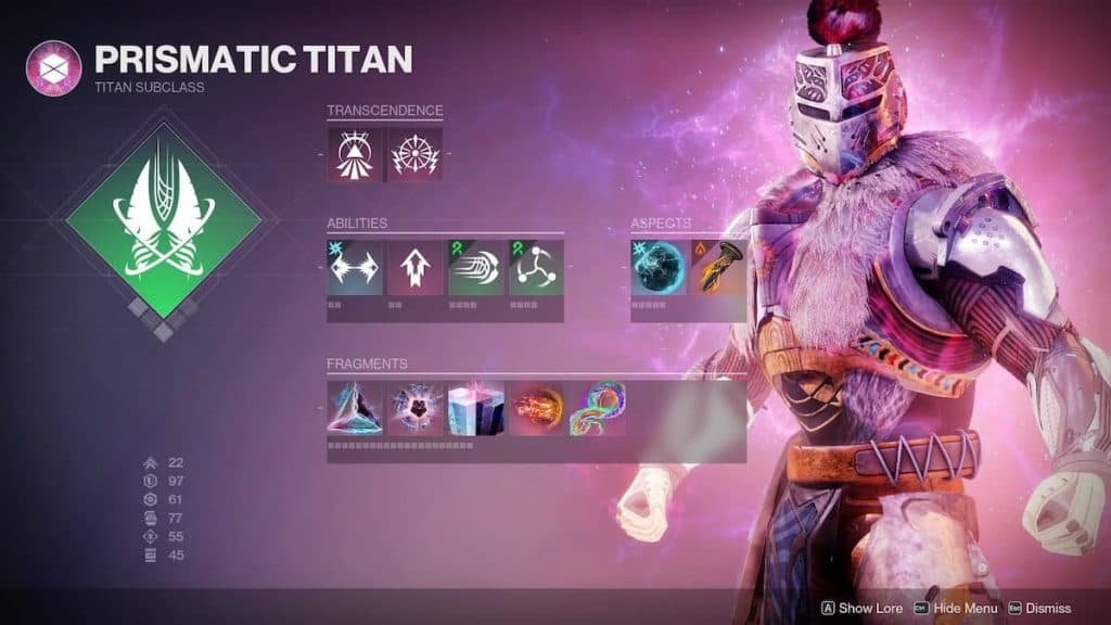 Prismatic titan class setup