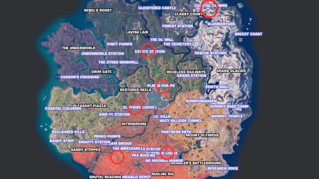 The Wanderer locations in Fortnite Chapter 5 Season 3