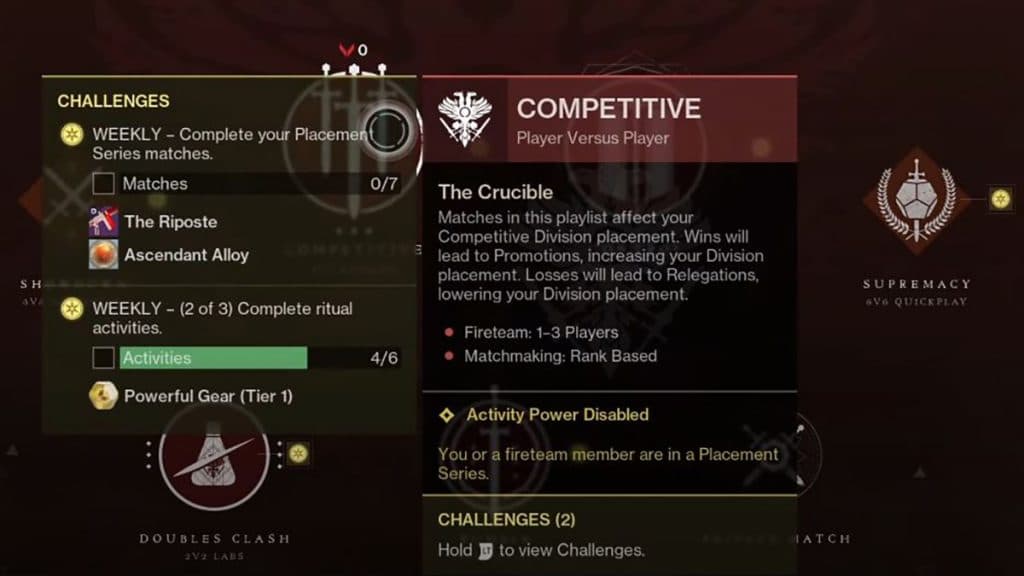 Плейлист Crucible в Destiny 2