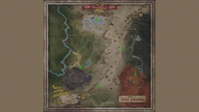 карта локаций fallout 76 snallygaster