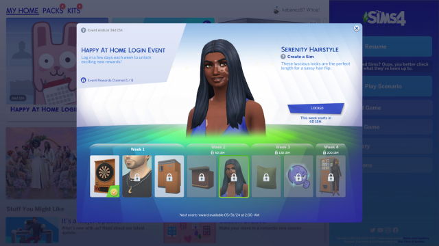 Прическа Серенити в Sims 4