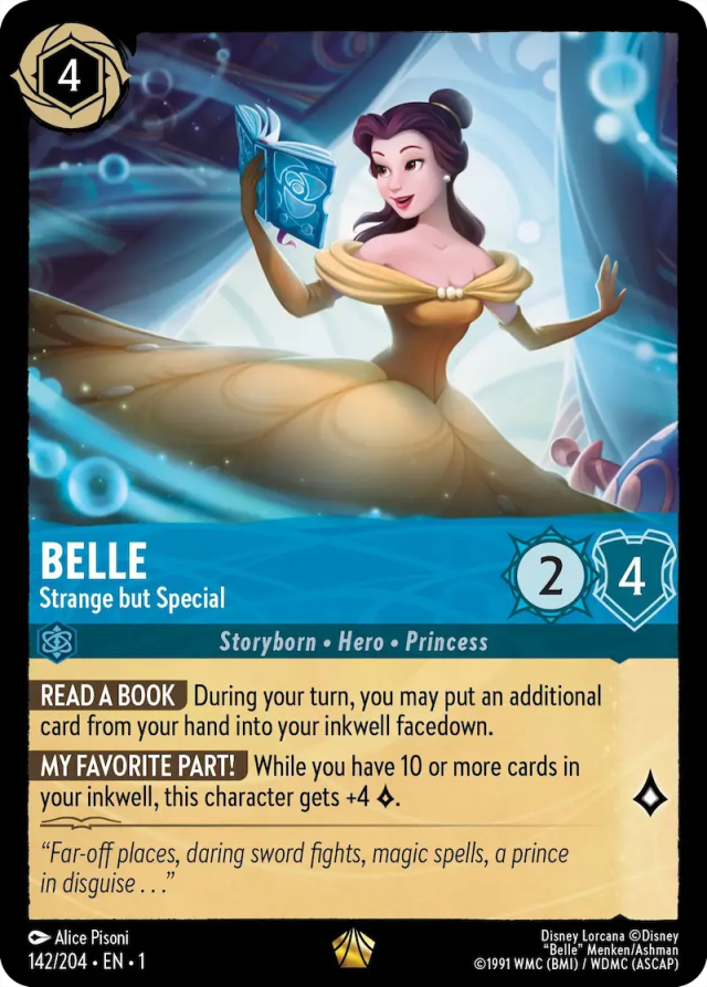 lorcana belle strange but special card