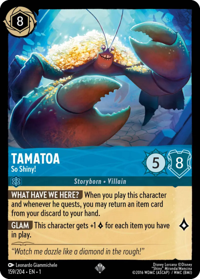 lorcana tamatoa-so shiny card