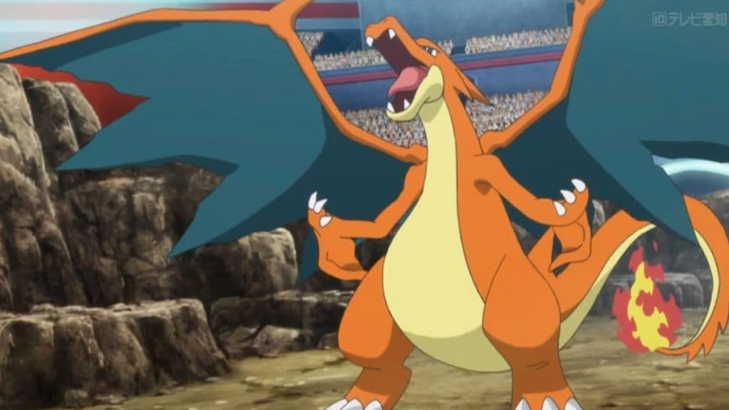 mega charizard y in the pokemon xy anime