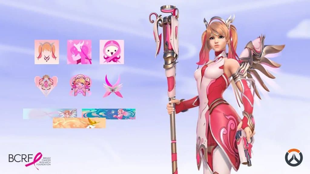 Rose Gold Mercy bundle in Overwatch 2