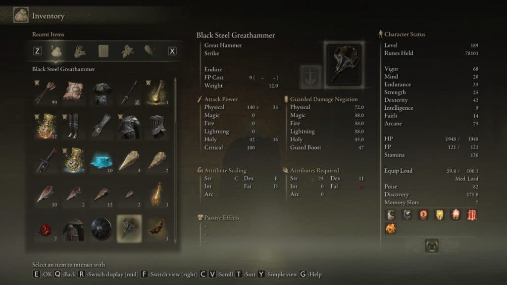 Black Steel Greathammer stats