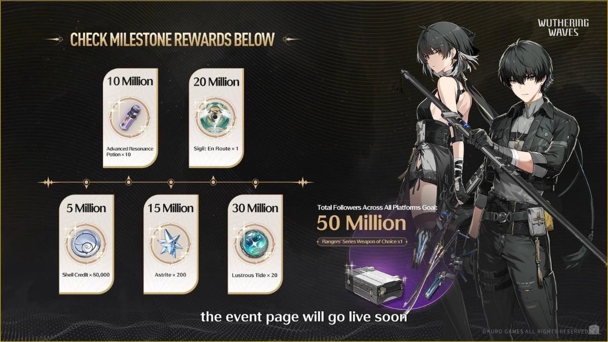 Wuthering Waves Pre-Registration Rewards