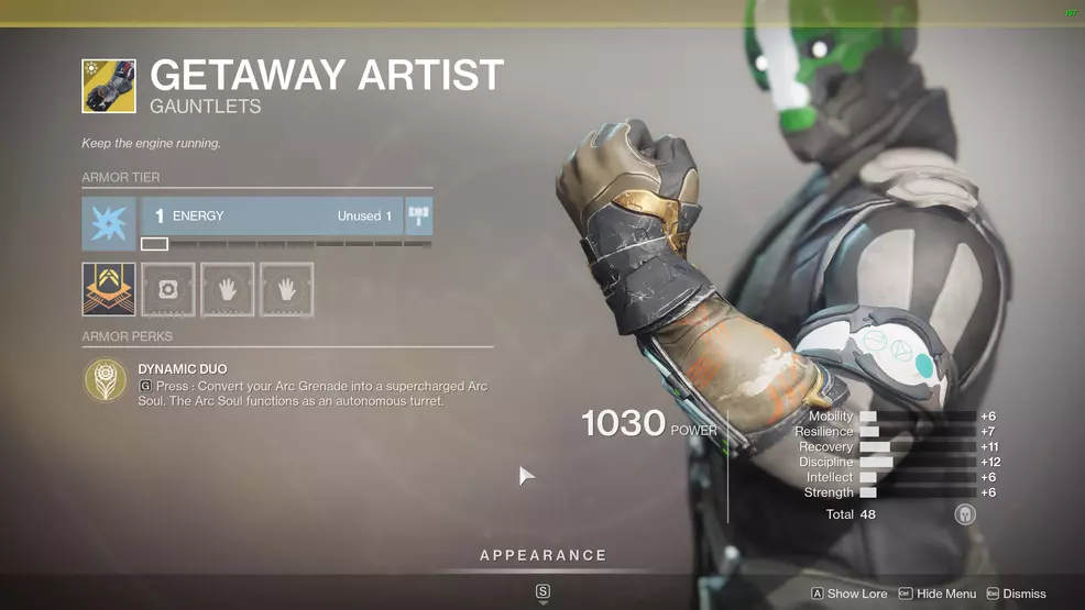 Destiny 2 Warlock Exotic Armor Getaway Artist