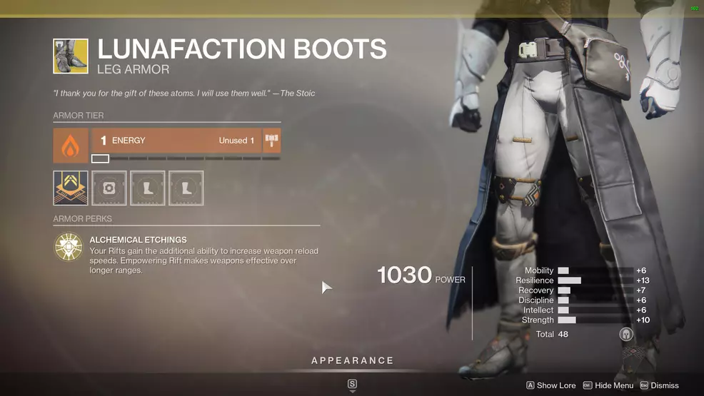 Destiny 2 Exotic Warlock Armor Lunafaction Boots