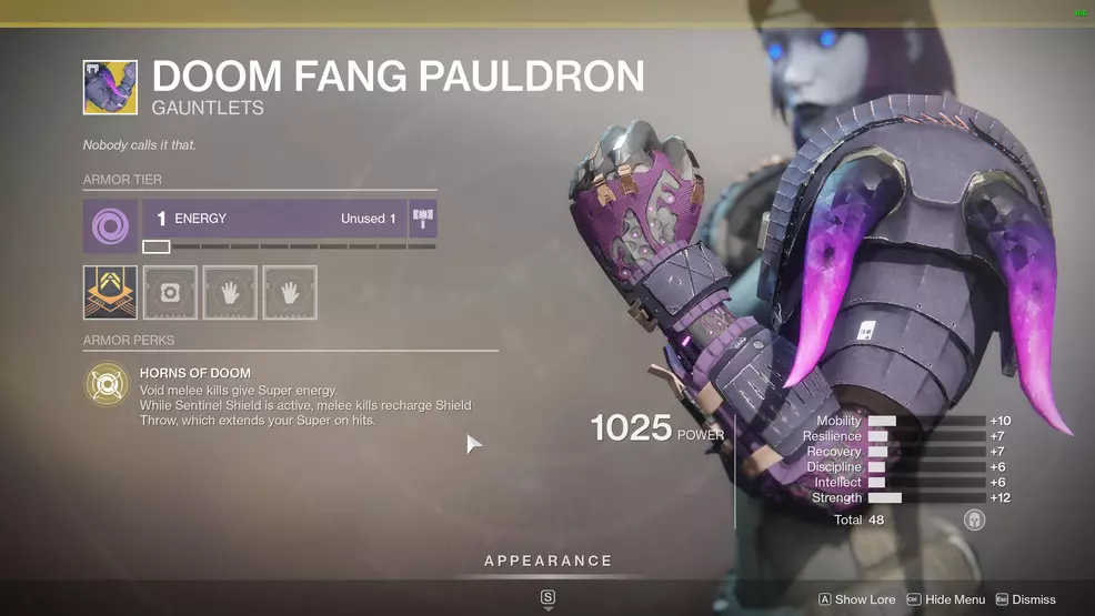 Destiny 2 Exotic Titan Armor Doom Fang Pauldron