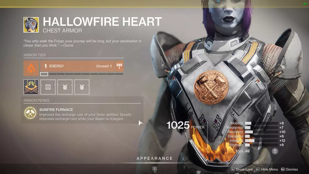 Destiny 2 Exotic Titan Armor Hallowfire Heart