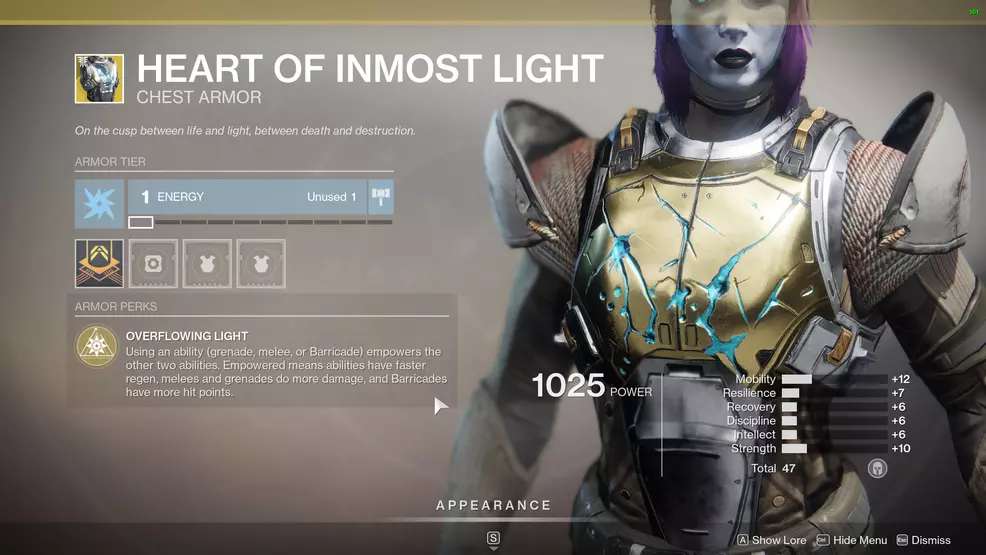 Destiny 2 Exotic Titan Armor Heart of Inmost Light