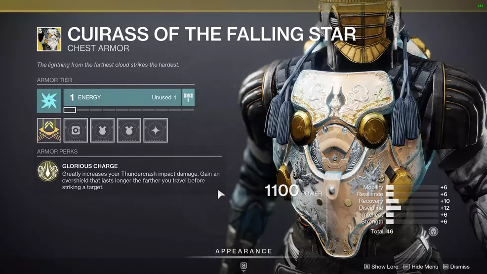 exotic titan armor curiass of the falling star