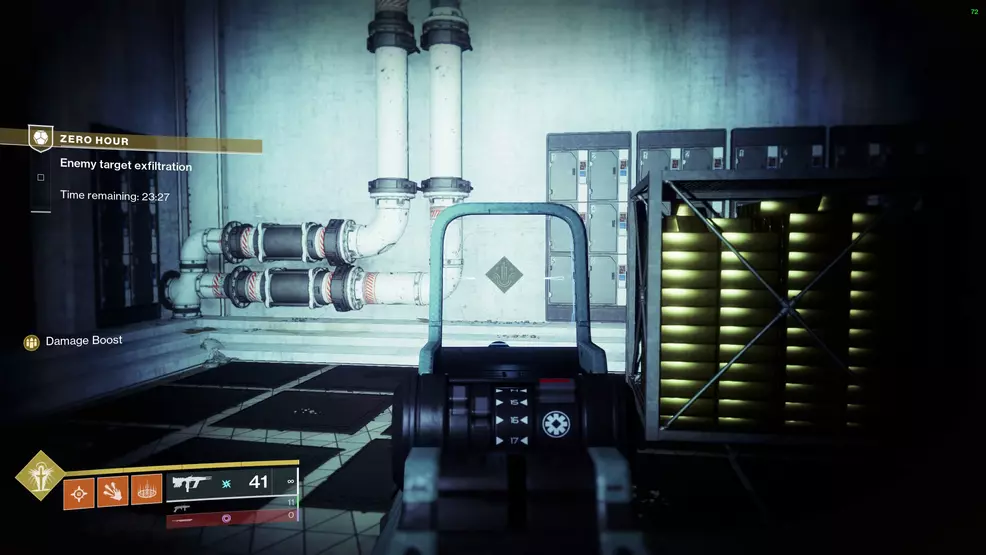 The cryptarch symbol on the wall revealing the hidden path