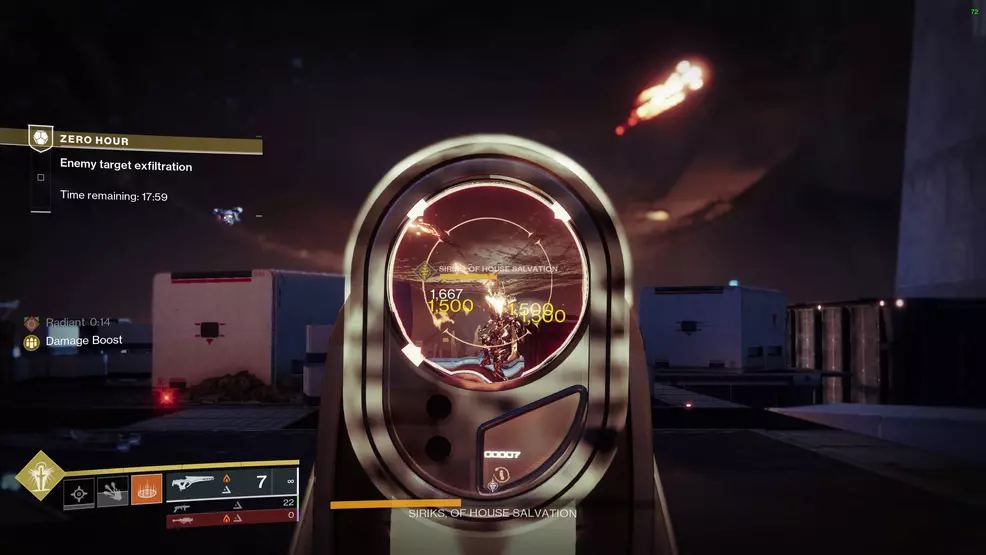 The player uses Polaris Lance to deal damage to Siriks