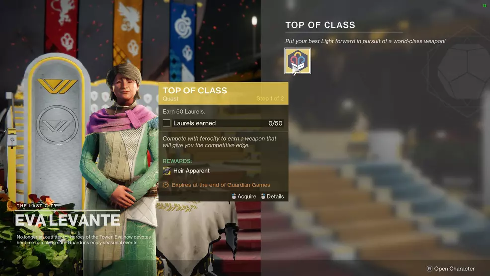 destiny 2 heir apparent top of class