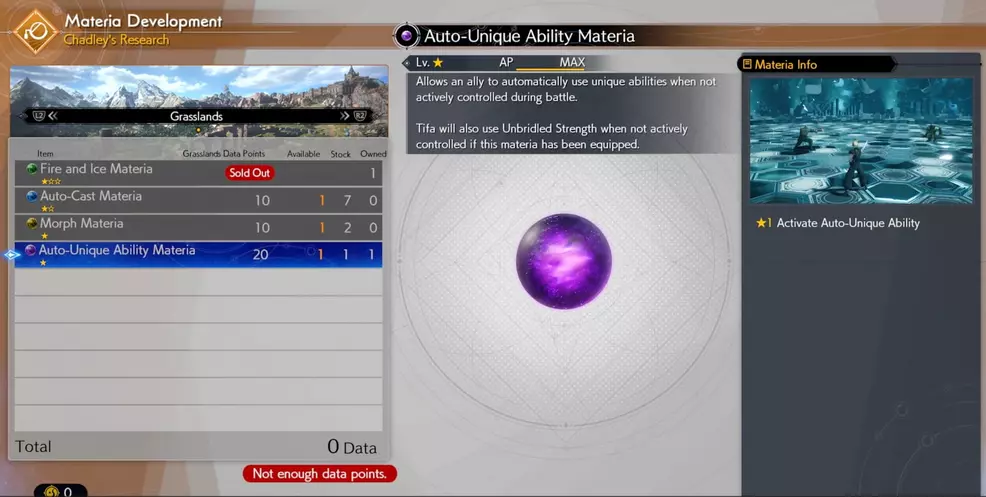 AN iamge of the Materia Chadley can develop using Data Points.