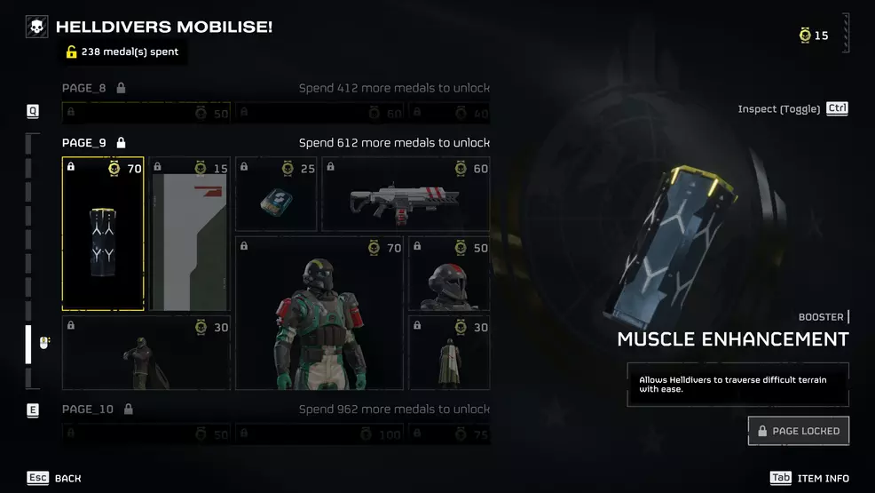 The Muscle Enhancement booster in Helldivers 2