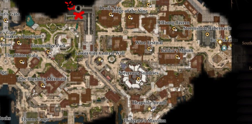 map cazador szarr palace baldur's gate 3