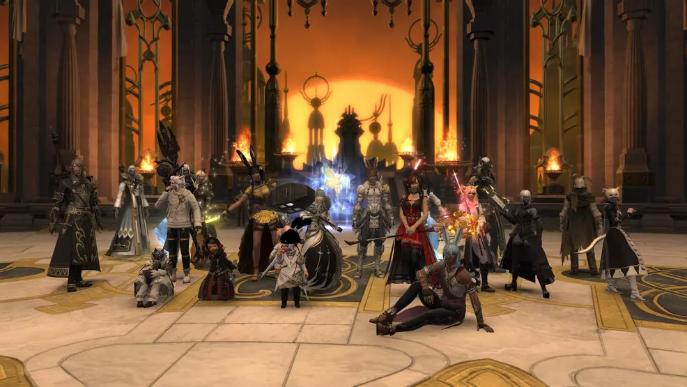 an image of a 24 player raid in Final Fantasy 14