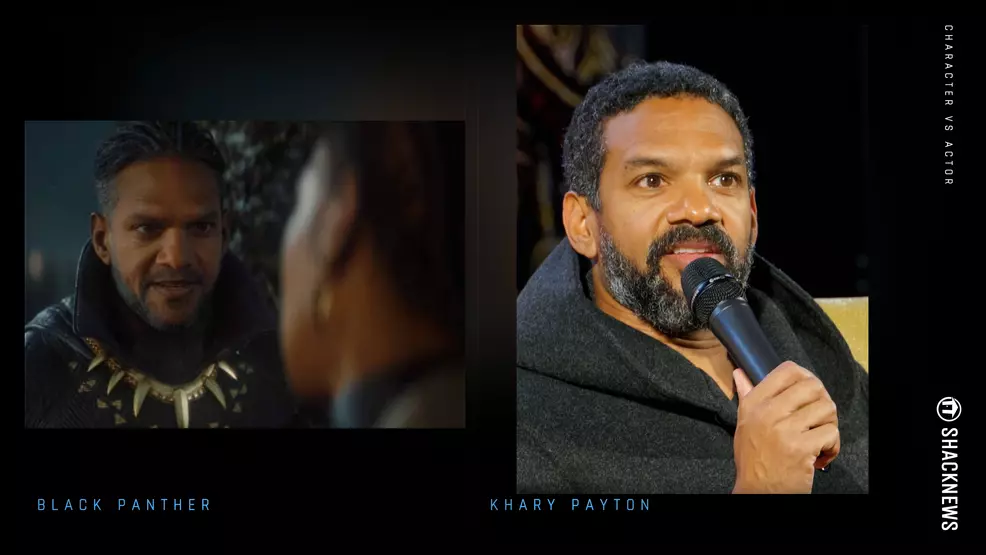 Side by side images of Black Panther and Khary Payton.