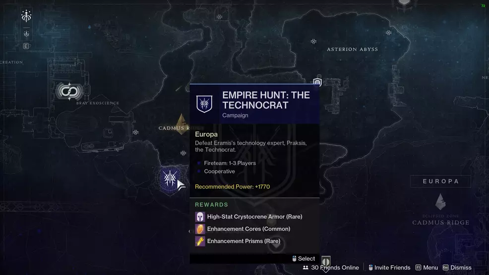 The Technocrat Empire Hunt on the Europa map