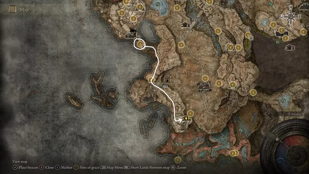 Map showing the route to the incursion painting