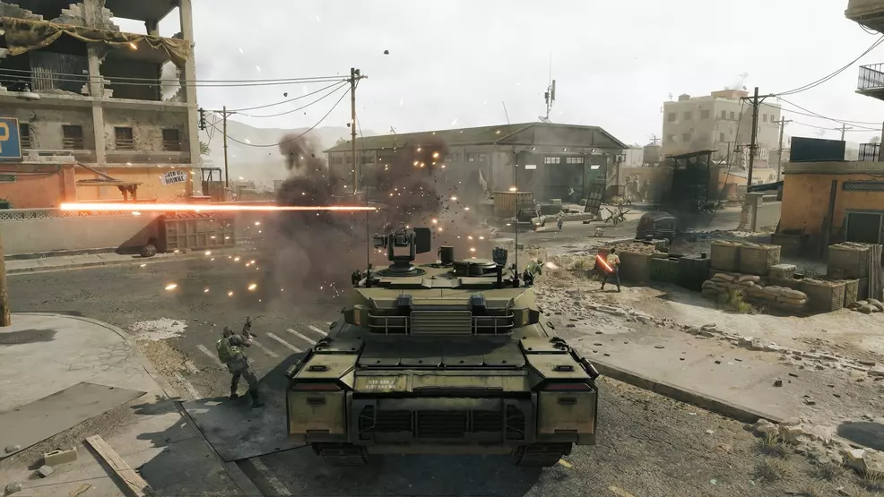 A tank on a street in Delta Force: Hawk Ops