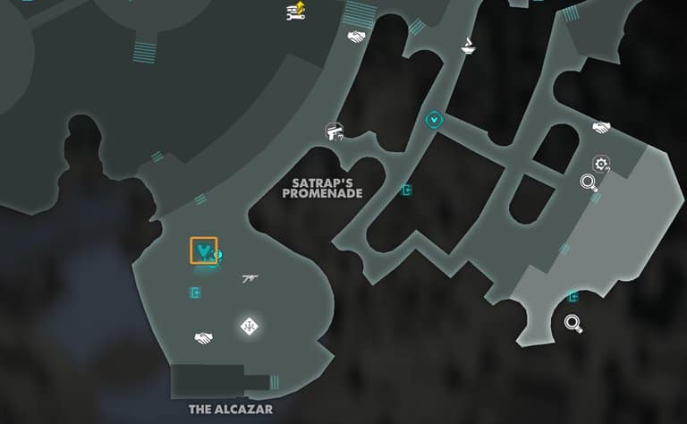 Alcazar Cantina Entrance Map