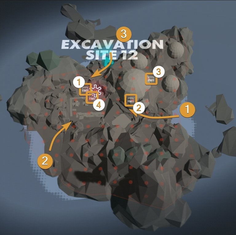 Star Wars Outlaws Excavation Site 12 Map with marked chests