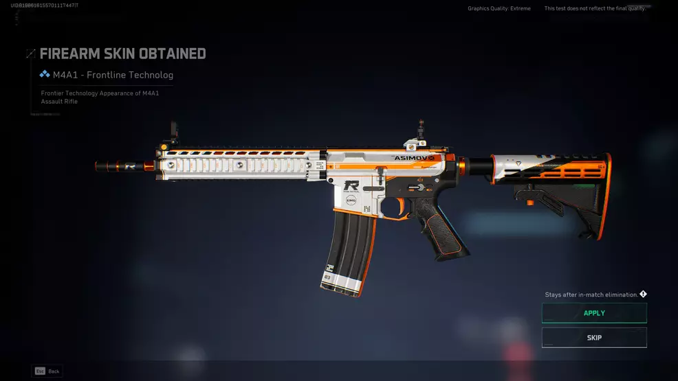 The Frontier Technology skin for the M4A1