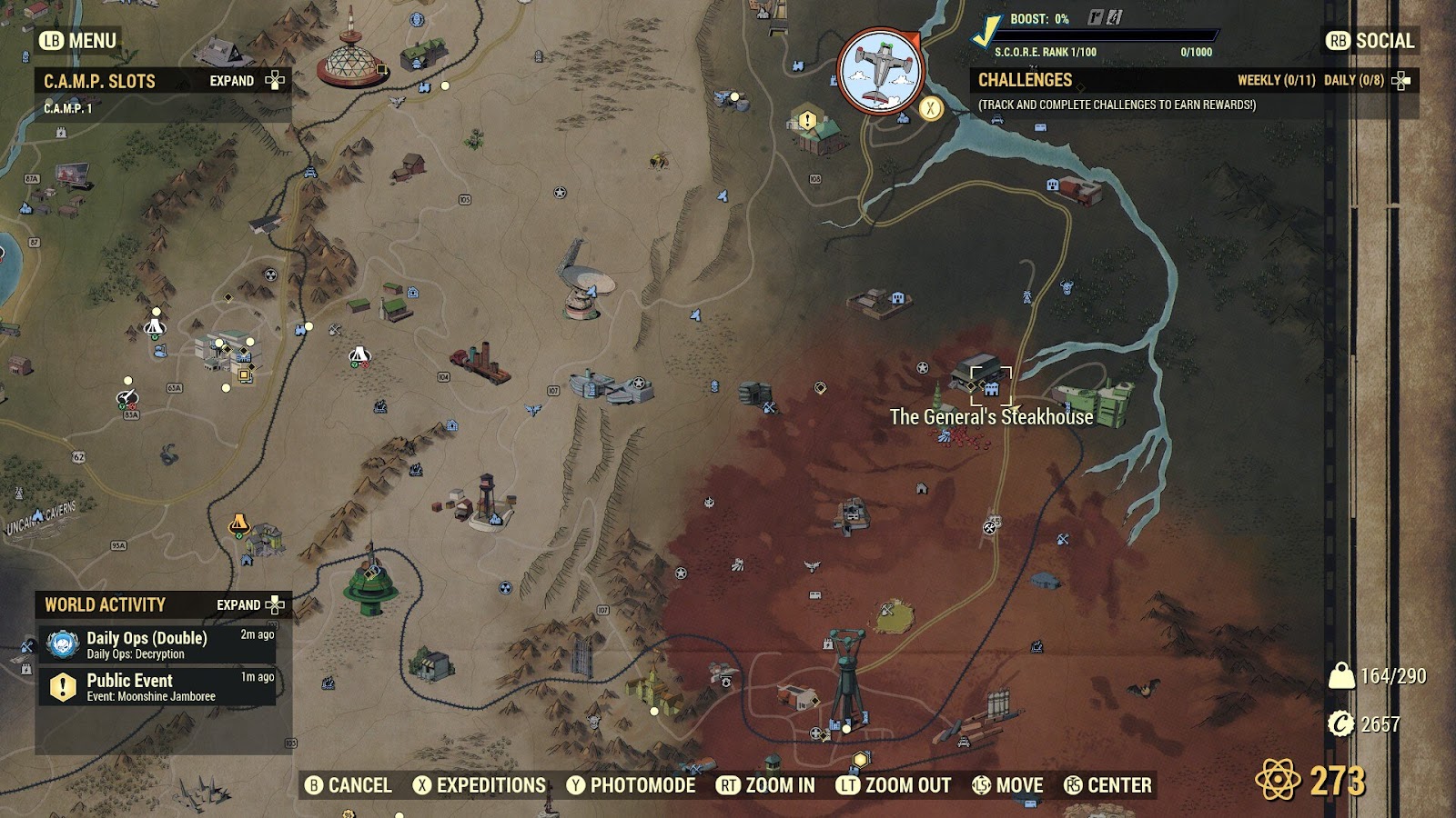 Fallout 76 The General's Steakhouse Map Location