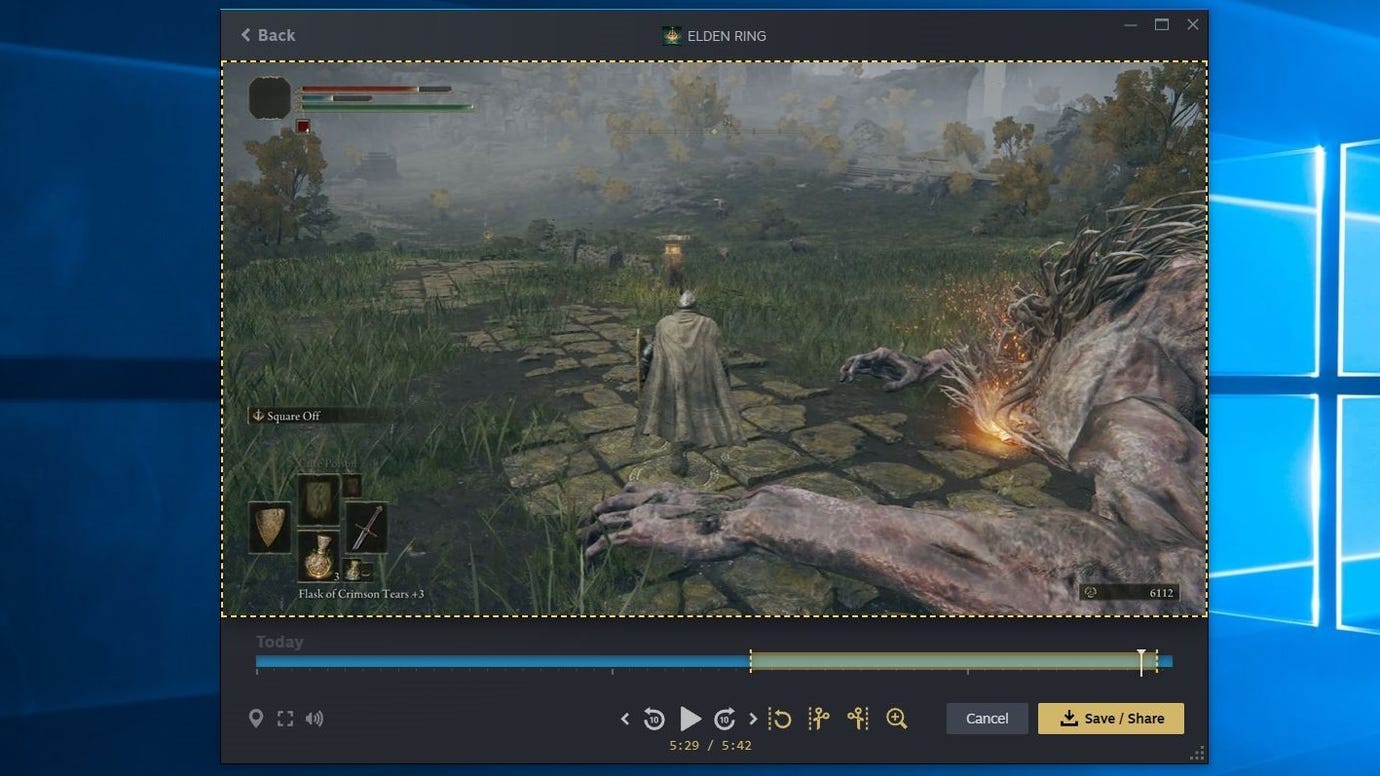 Шаг 2 редактирования клипов записи игр Steam: Используйте инструмент 'Clip' для установки начальных и конечных точек клипа.
