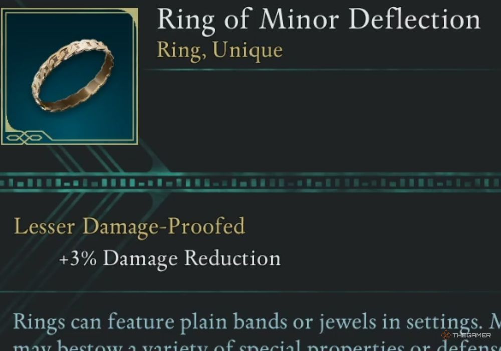 Ring of Minor Deflection - уникальное описание предмета.