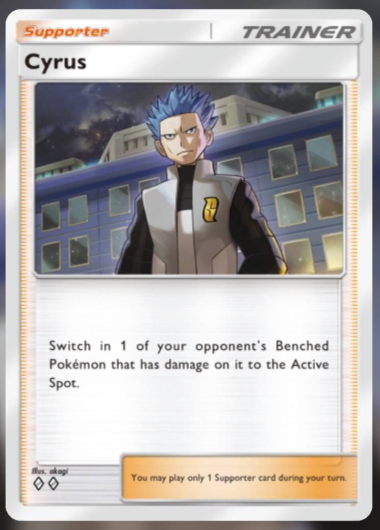 The Cyrus card, from Space-Time Smackdown in Pokemon TCG Pocket.
