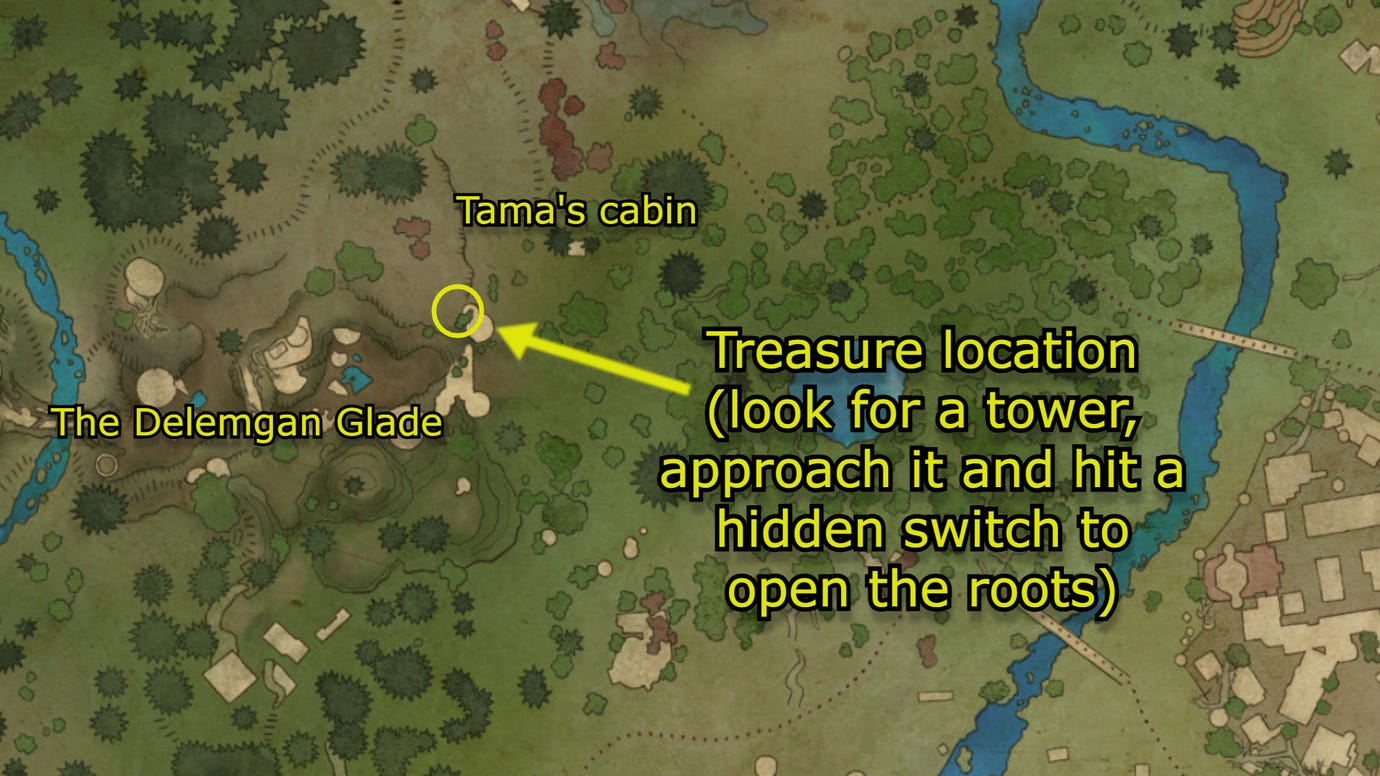 The location of the Earthly Aegis treasure in Avowed.