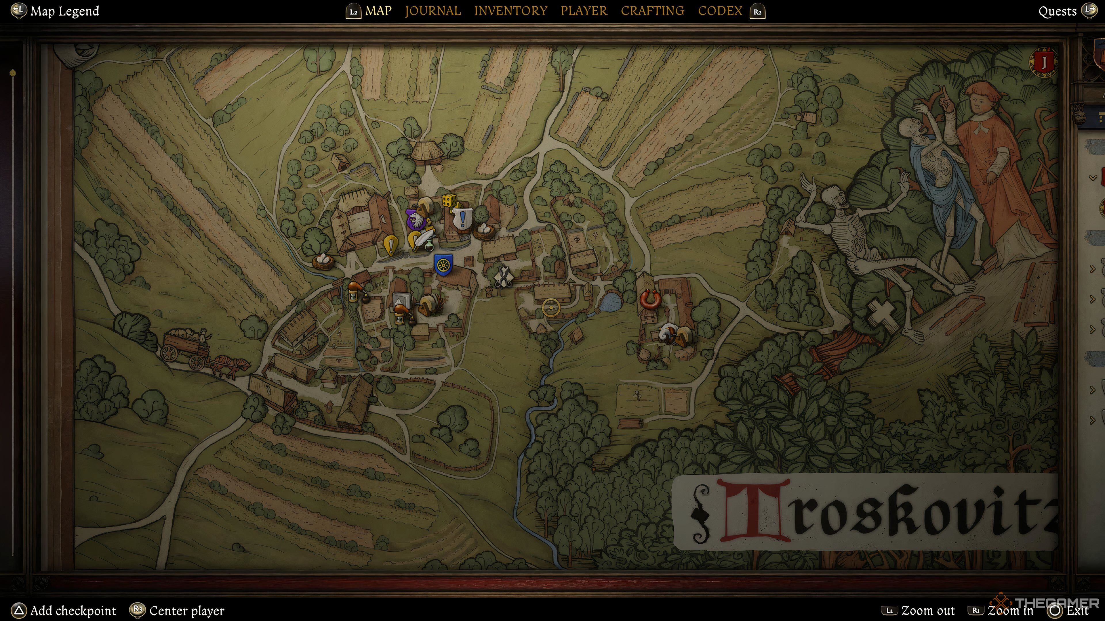 Troskowitz in the map in Kingdom Come: Deliverance 2.